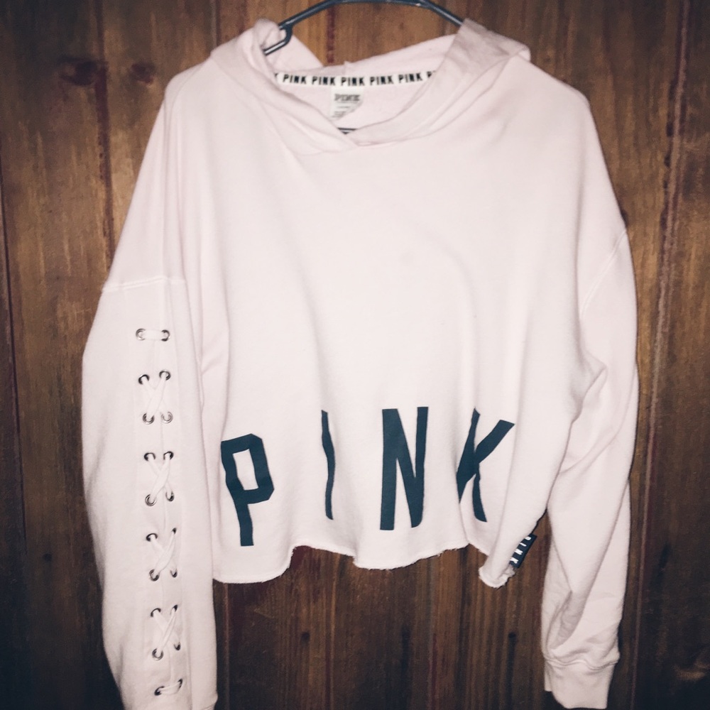 Vs pink cropped hoodie